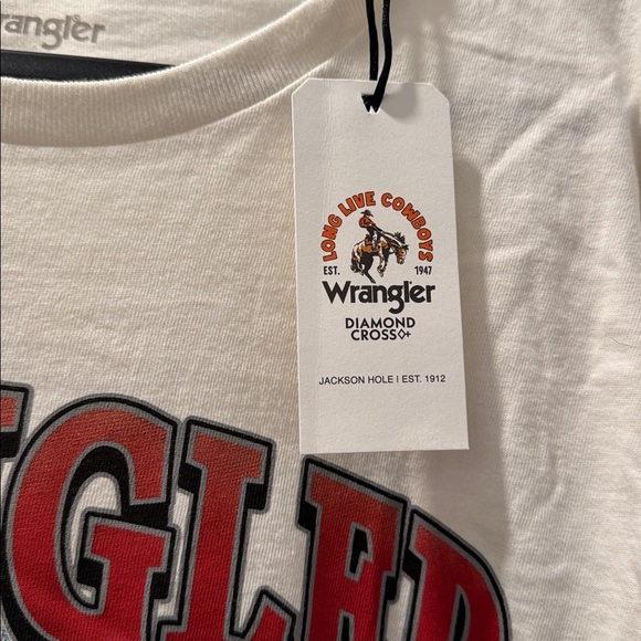Diamond Cross Ranch Wrangler White Eagle Graphic T-Shirt Large - Picture 2 of 4